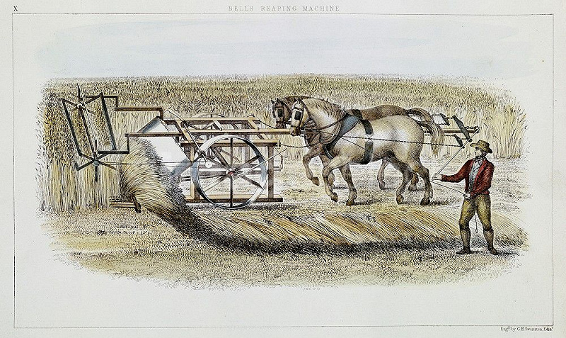 George Heriot Swanston. Patrick Bell's reaping machine, 1851